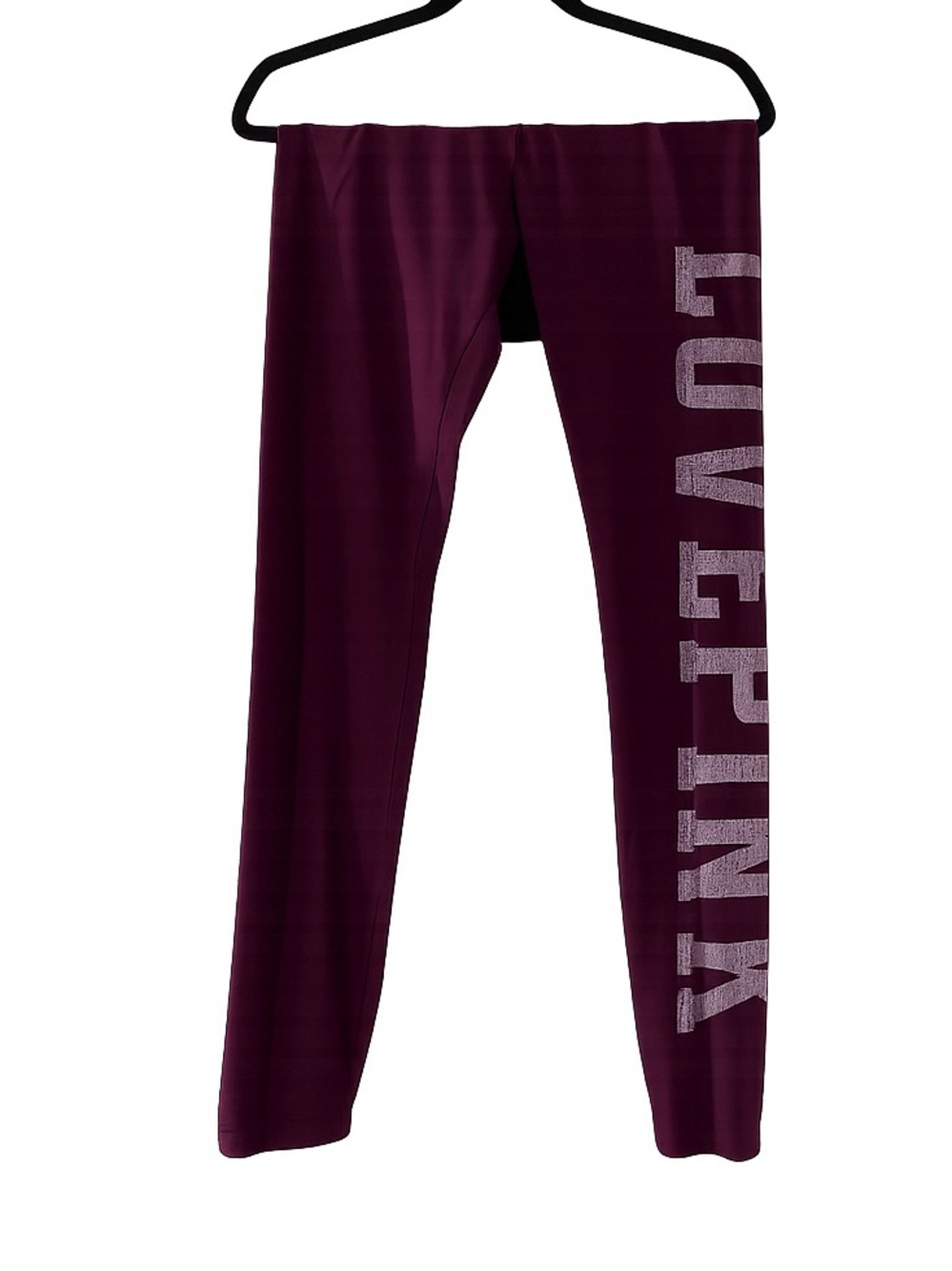 PINK Victoria's Secret Plum Leggings with Side LOVE PINK Print